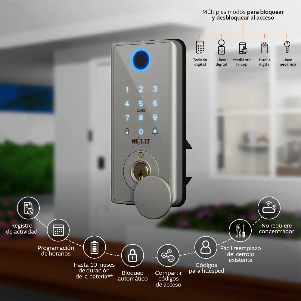 Cerradura para Puerta Smart WiFi, Teclado Digital